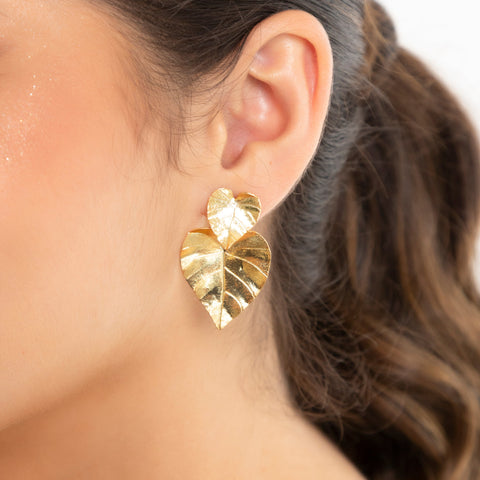 ARETES ANTURIO DORADO