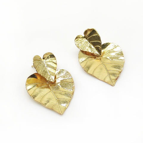 ARETES ANTURIO DORADO