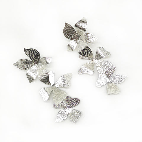 ARETES HORTENSIA PLATEADO