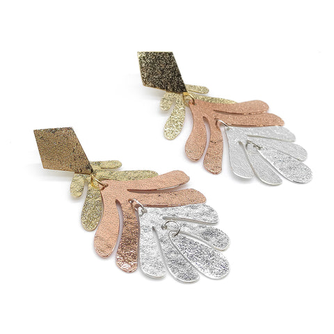 ARETES HOJAS 3 OROS