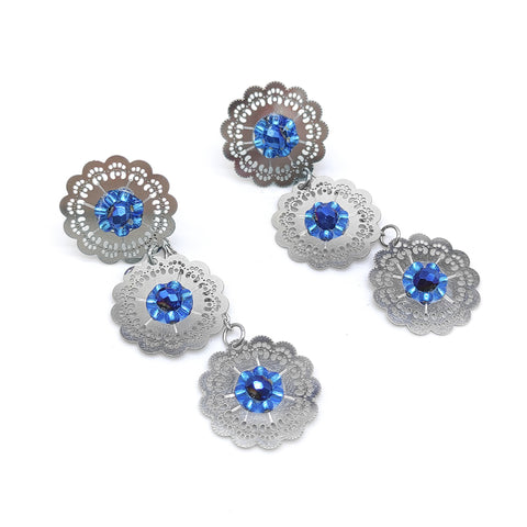 ARETES GARDENIA AZUL