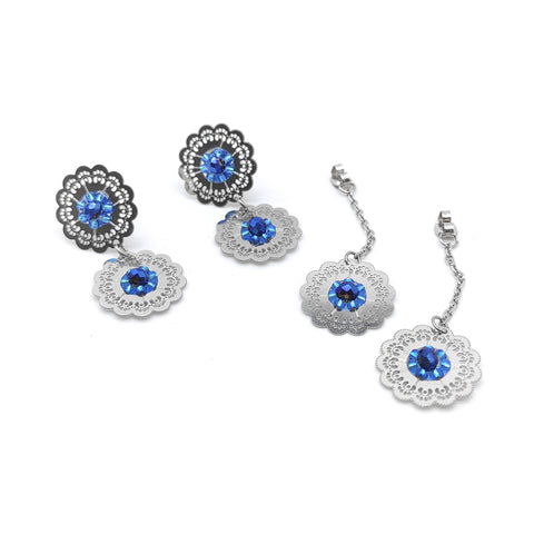 ARETES GARDENIA AZUL