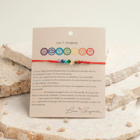 PULSERA 7 CHAKRAS ROJA