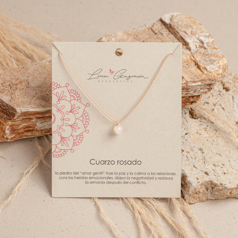 COLLAR HILO CUARZO ROSADO