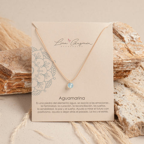 COLLAR HILO AGUAMARINA