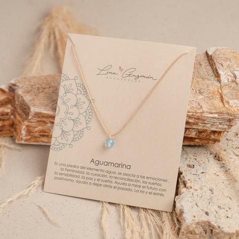 COLLAR HILO AGUAMARINA