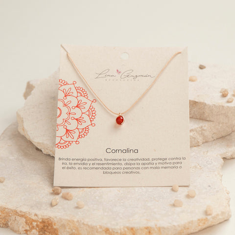COLLAR HILO CORNALINA