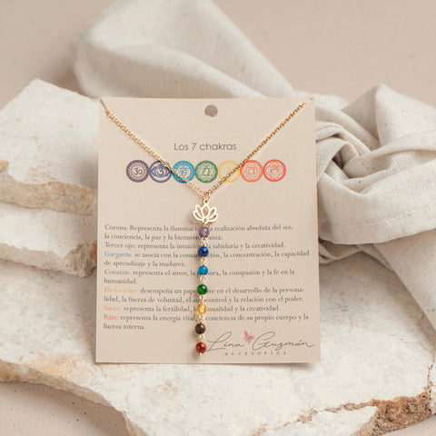 COLLAR 7 CHAKRAS FLOR DE LOTO