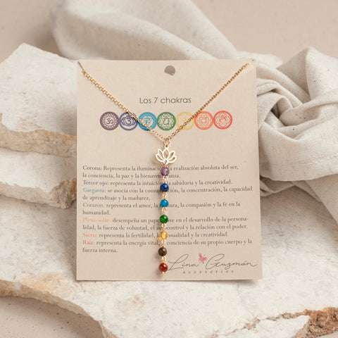 COLLAR 7 CHAKRAS FLOR DE LOTO